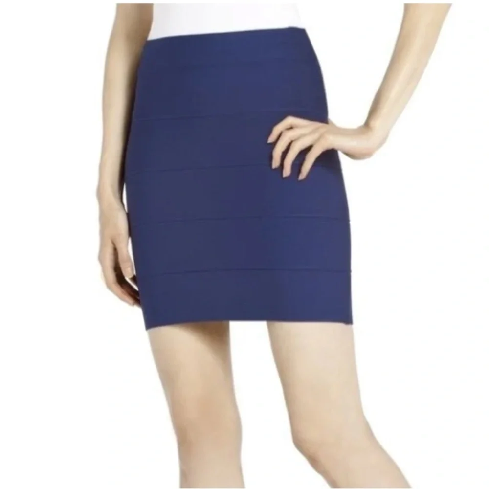 Original Y2K Vintage BCBG Simone Depths Blue Bandage Skirt